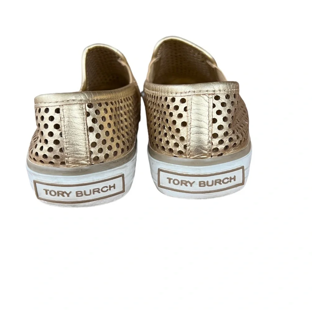 Tory Burch Jesse Metallic Gold Slip On Women’s Sneakers Size 6.5
